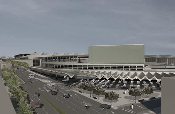 Nueva fachada sur de la estación de Atocha tras las obras. 