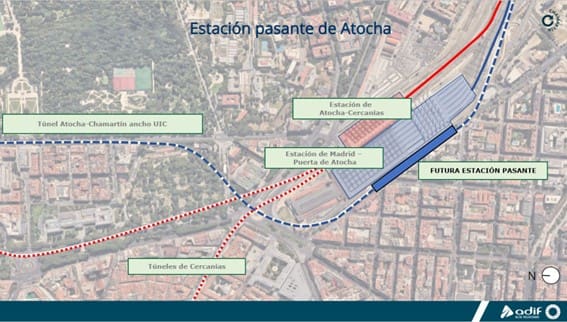 Mapa de la futura estación pasante de Atocha